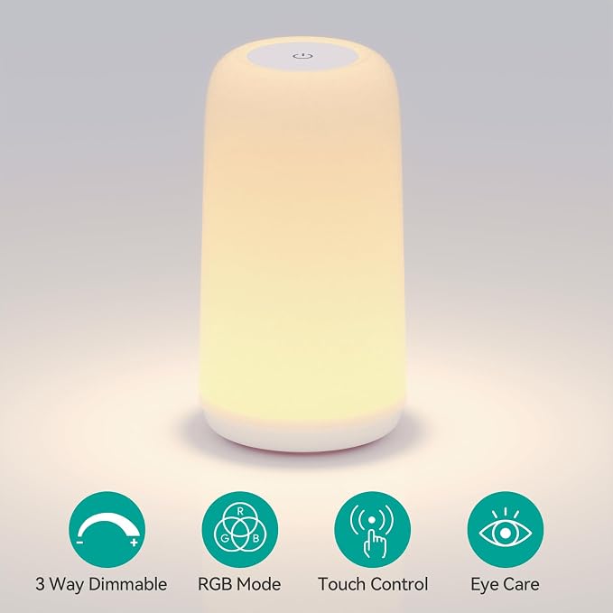 Touch Bedside Table LED Lamp with RGB & 3 Brightness Levels