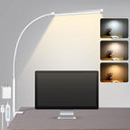 LED Desk Lamp with Clamp, 3 Colors & 10 Brightness Levels