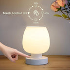 Small Bedside Lamp with 3-Way Touch Dimming & Opal Glass