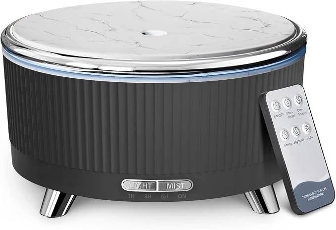 500ML Essential Oil Diffuser, 20-Hour Aromatherapy & 7-Color LED