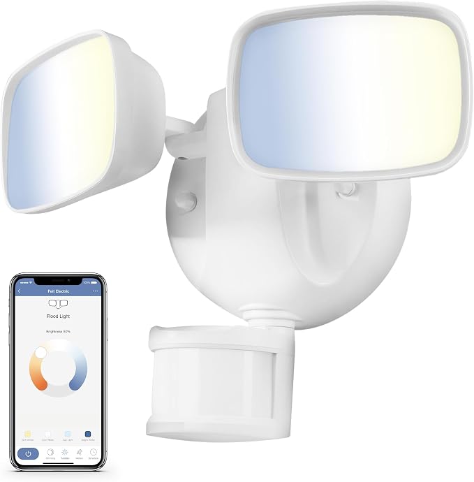 Smart Outdoor Flood Light with WiFi, Motion Sensor & Dusk-to-Dawn