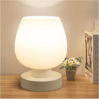 Small Bedside Lamp with 3-Way Touch Dimming & Opal Glass