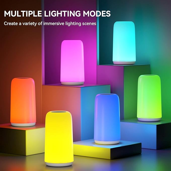 Touch Bedside Table LED Lamp with RGB & 3 Brightness Levels