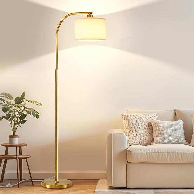 65" Modern Tall Floor Lamp with 9W 3-Color LED Bulb