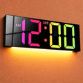 12" Digital Wall Clock with 3.5" LED Numbers, 8 Colors & Night Light
