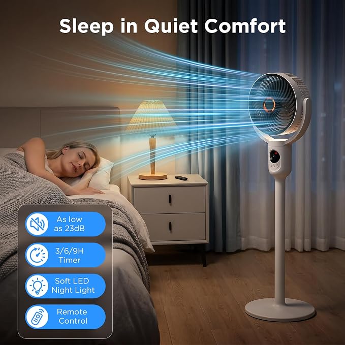 Rechargeable Pedestal Fan with 10400mAh Battery, Remote & 5 Speeds