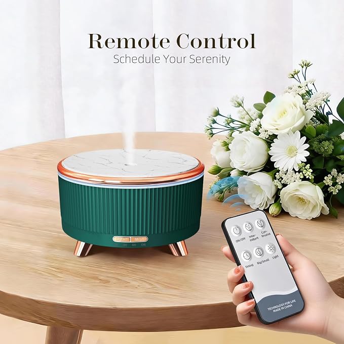 500ML Essential Oil Diffuser, 20-Hour Aromatherapy & 7-Color LED