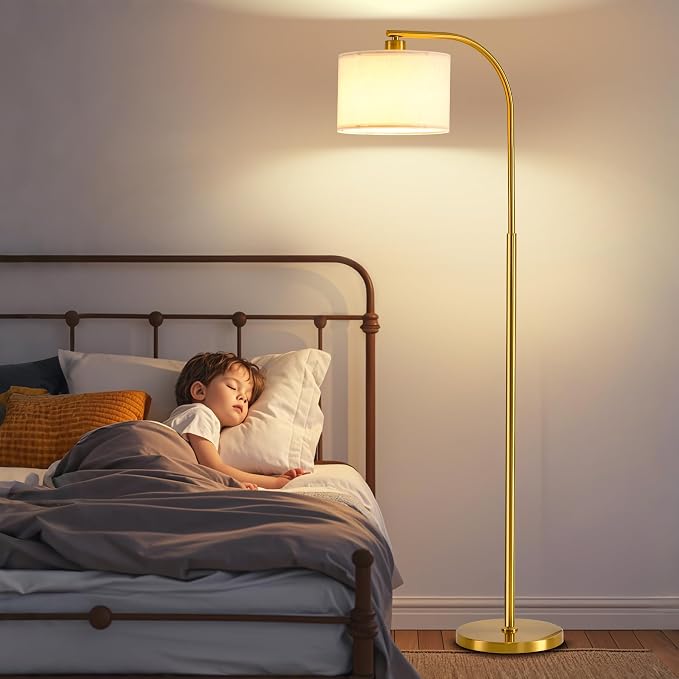 65" Modern Tall Floor Lamp with 9W 3-Color LED Bulb