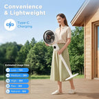 Rechargeable Pedestal Fan with 10400mAh Battery, Remote & 5 Speeds