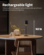 2 Pack Cordless Rechargeable Table Lamps with 5000mAh Battery