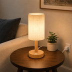 Small Plug-In Bedside Table Lamp with Touch Dimming & LED
