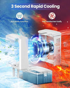 Mini Portable Air Cooler with 1500ML Tank, 3 Speeds & LED