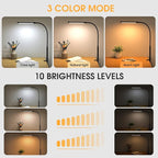 LED Desk Lamp with Clamp, 3 Colors & 10 Brightness Levels