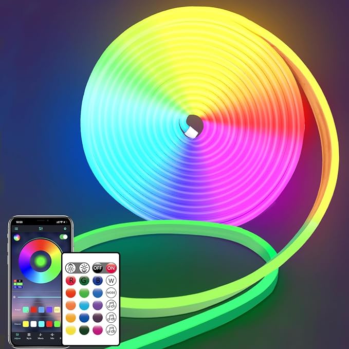 RGB LED Neon Strip Lights with App & Remote Control