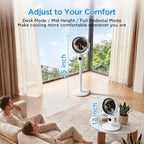 Rechargeable Pedestal Fan with 10400mAh Battery, Remote & 5 Speeds