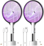 2 Pack Electric Fly Swatter 4500V Rechargeable Bug Zapper