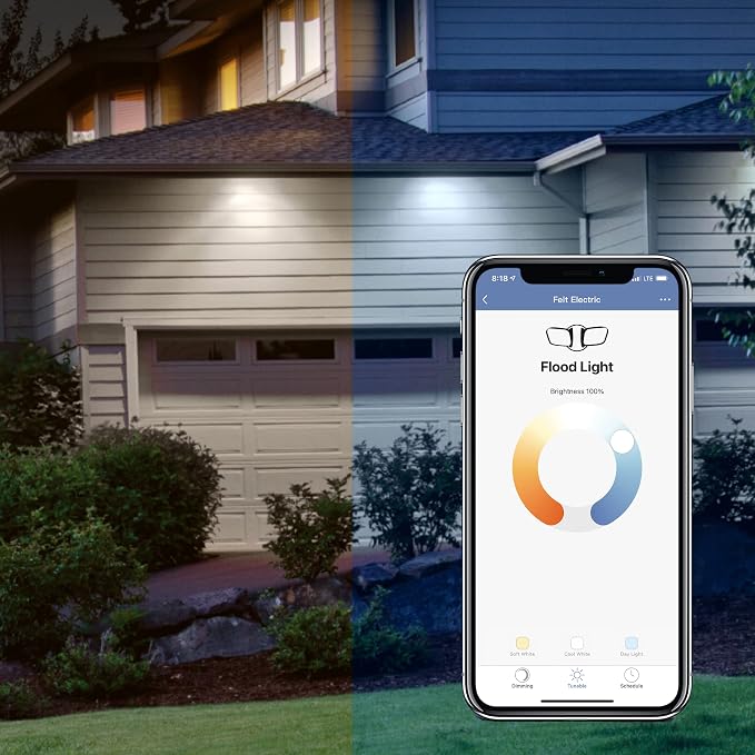 Smart Outdoor Flood Light with WiFi, Motion Sensor & Dusk-to-Dawn