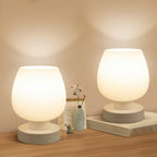 Small Bedside Lamp with 3-Way Touch Dimming & Opal Glass